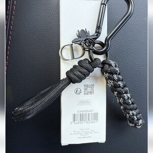 Dior CD Black Braided Paracord Key Ring Chain W Rope & Bee New 2026